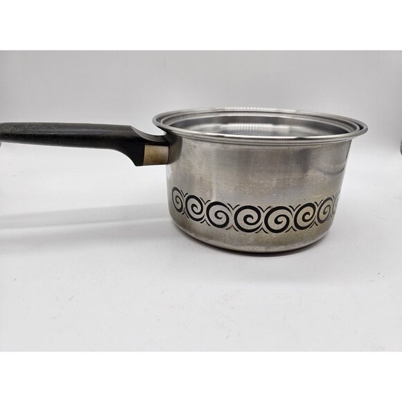 Vintage MCM Ecko Stainless Steel 2 Quart Pot W/ Cover And 10" Frying Pan - Picture 15 of 15